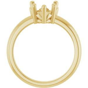 14K Yellow Gold 8x8 mm Heart Ring Mounting – image 4