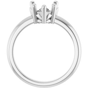 Sterling Silver 8x8 mm Heart Ring Mounting – image 4