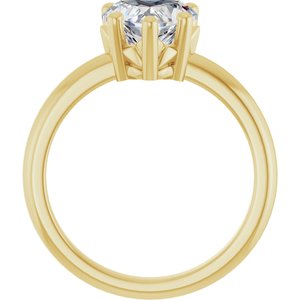 18K Yellow Gold 8x8 mm Heart Ring Mounting – image 3