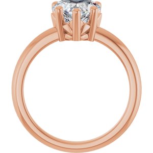 10K Rose Gold 8x8 mm Heart Ring Mounting – image 3