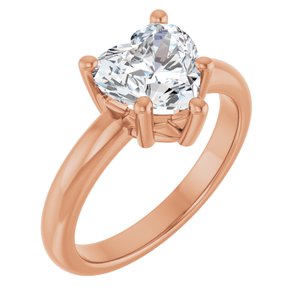 10K Rose Gold 8x8 mm Heart Ring Mounting