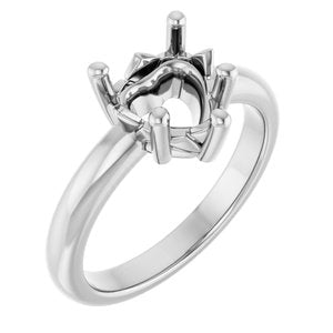14K X1 White Gold 8x8 mm Heart Ring Mounting – image 2