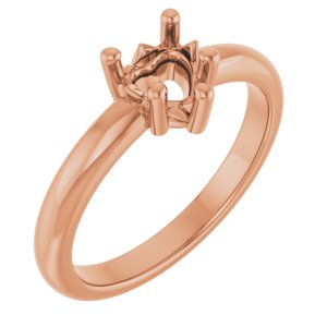 18K Rose Gold 5.5x5.5 mm Heart Ring Mounting – image 2