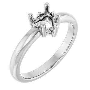 Continuum Sterling Silver 5.5x5.5 mm Heart Ring Mounting – image 2