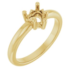 18K Yellow Gold 5.5x5.5 mm Heart Ring Mounting – image 2