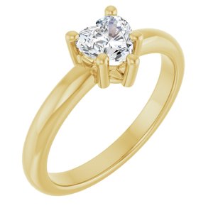 18K Yellow Gold 5.5x5.5 mm Heart Ring Mounting