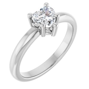 Platinum 5.5x5.5 mm Heart Ring Mounting