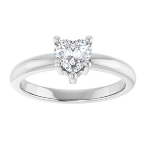 18K Palladium White Gold 5.5x5.5 mm Heart Ring Mounting – image 5
