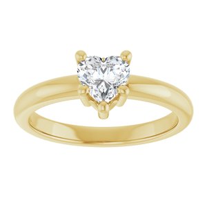 14K Yellow Gold 5.5x5.5 mm Heart Ring Mounting – image 5