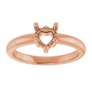10K Rose Gold 5.5x5.5 mm Heart Ring Mounting – image 6