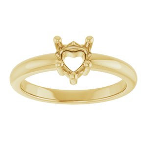 10K Yellow Gold 5.5x5.5 mm Heart Ring Mounting – image 6