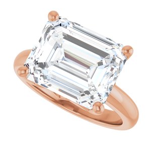 10K Rose Gold 12x10 mm Emerald Ring Mounting – image 8