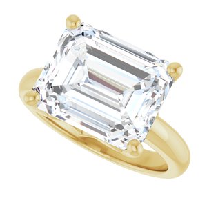 10K Yellow Gold 12x10 mm Emerald Ring Mounting – image 8