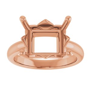 18K Rose Gold 12x10 mm Emerald Ring Mounting – image 6