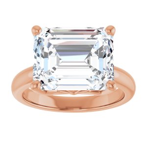 18K Rose Gold 12x10 mm Emerald Ring Mounting – image 5