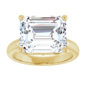 18K Yellow Gold 12x10 mm Emerald Ring Mounting – image 5