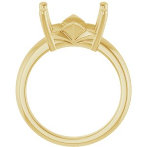 10K Yellow Gold 12x10 mm Emerald Ring Mounting – image 4