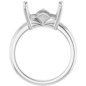 Platinum 12x10 mm Emerald Ring Mounting – image 4