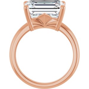 18K Rose Gold 12x10 mm Emerald Ring Mounting – image 3