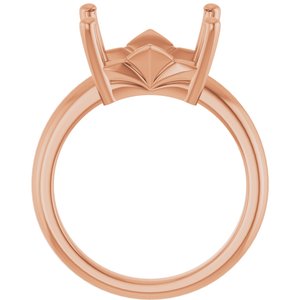 18K Rose Gold 12x10 mm Emerald Ring Mounting – image 4