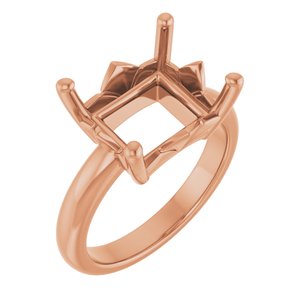 18K Rose Gold 12x10 mm Emerald Ring Mounting – image 2