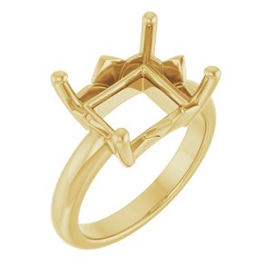 10K Yellow Gold 12x10 mm Emerald Ring Mounting – image 2