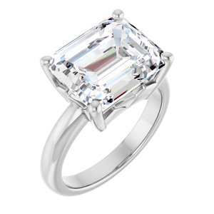 Platinum 12x10 mm Emerald Ring Mounting
