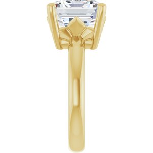 10K Yellow Gold 12x10 mm Emerald Ring Mounting – image 7