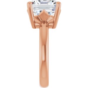 10K Rose Gold 12x10 mm Emerald Ring Mounting – image 7
