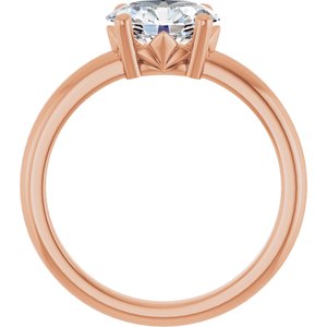 18K Rose Gold 8.5x6.5 mm Oval Ring Mounting – image 3