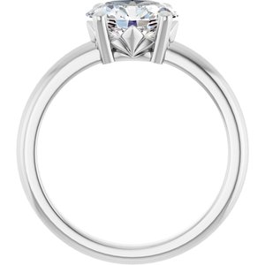 14K X1 White Gold 8.5x6.5 mm Oval Ring Mounting – image 3