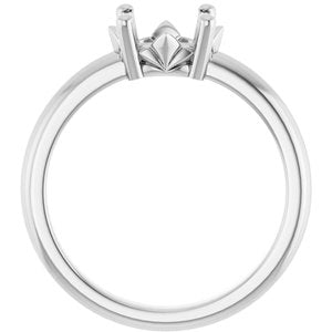 18K X1 White Gold 8.5x6.5 mm Oval Ring Mounting – image 4
