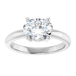 14K X1 White Gold 8.5x6.5 mm Oval Ring Mounting – image 5