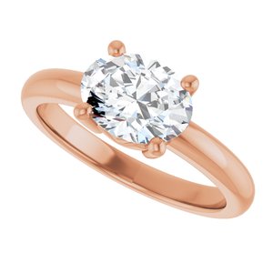 18K Rose Gold 8.5x6.5 mm Oval Ring Mounting – image 8