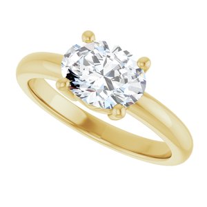 18K Yellow Gold 8.5x6.5 mm Oval Ring Mounting – image 8