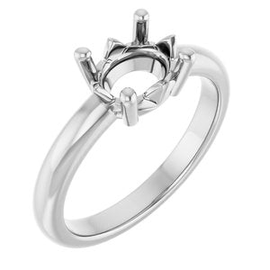 18K X1 White Gold 8.5x6.5 mm Oval Ring Mounting – image 2