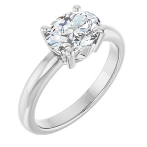 Platinum 8.5x6.5 mm Oval Ring Mounting