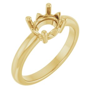 18K Yellow Gold 8.5x6.5 mm Oval Ring Mounting – image 2