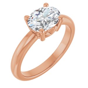 14K Rose Gold 8.5x6.5 mm Oval Ring Mounting
