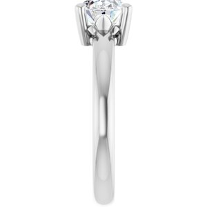 18K Palladium White Gold 8.5x6.5 mm Oval Ring Mounting – image 7
