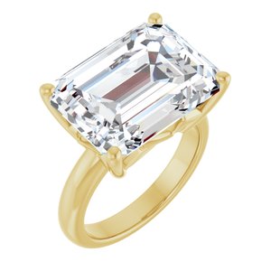 18K Yellow Gold 16x12 mm Emerald Ring Mounting