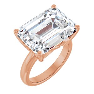 14K Rose Gold 16x12 mm Emerald Ring Mounting