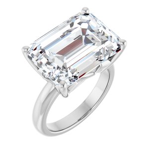Continuum Sterling Silver 16x12 mm Emerald Ring Mounting