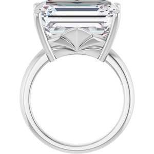 10K X1 White Gold 16x12 mm Emerald Ring Mounting – image 3