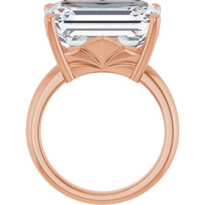 14K Rose Gold 16x12 mm Emerald Ring Mounting – image 3