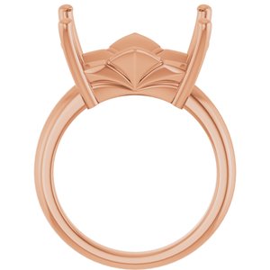 14K Rose Gold 16x12 mm Emerald Ring Mounting – image 4