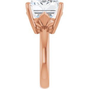 14K Rose Gold 16x12 mm Emerald Ring Mounting – image 7