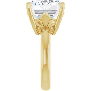 10K Yellow Gold 16x12 mm Emerald Ring Mounting – image 7