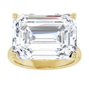10K Yellow Gold 16x12 mm Emerald Ring Mounting – image 5