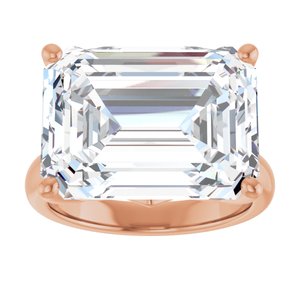 14K Rose Gold 16x12 mm Emerald Ring Mounting – image 5